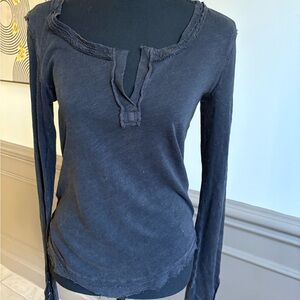 We The Free Black Fitted Long Sleeve Top